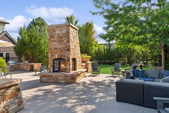 Outdoor fireside retreat and lounging area